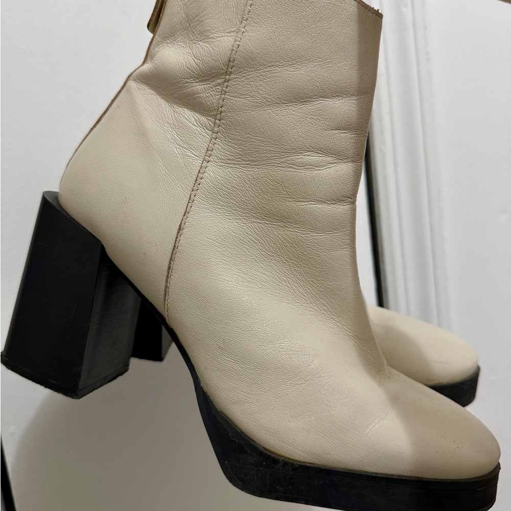 Cream Ankle Booties